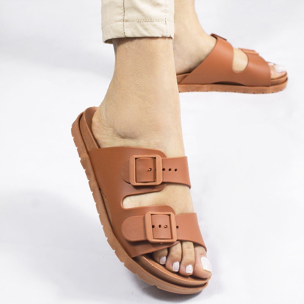 Papete Zatta Tira Dupla Fátima Caramelo Marrom 4