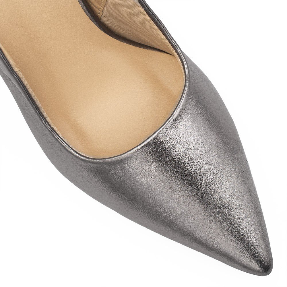 Scarpin Zatta Slingback Salto Bloco Aline Prata Velho Prata 3