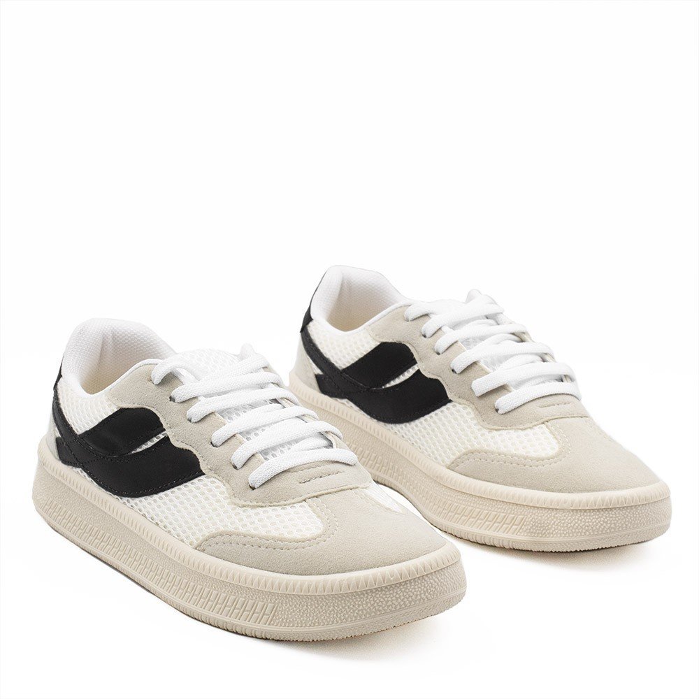 Tênis Casual Zatta Nylon Cadarço Karina Preto Branco/Preto 3