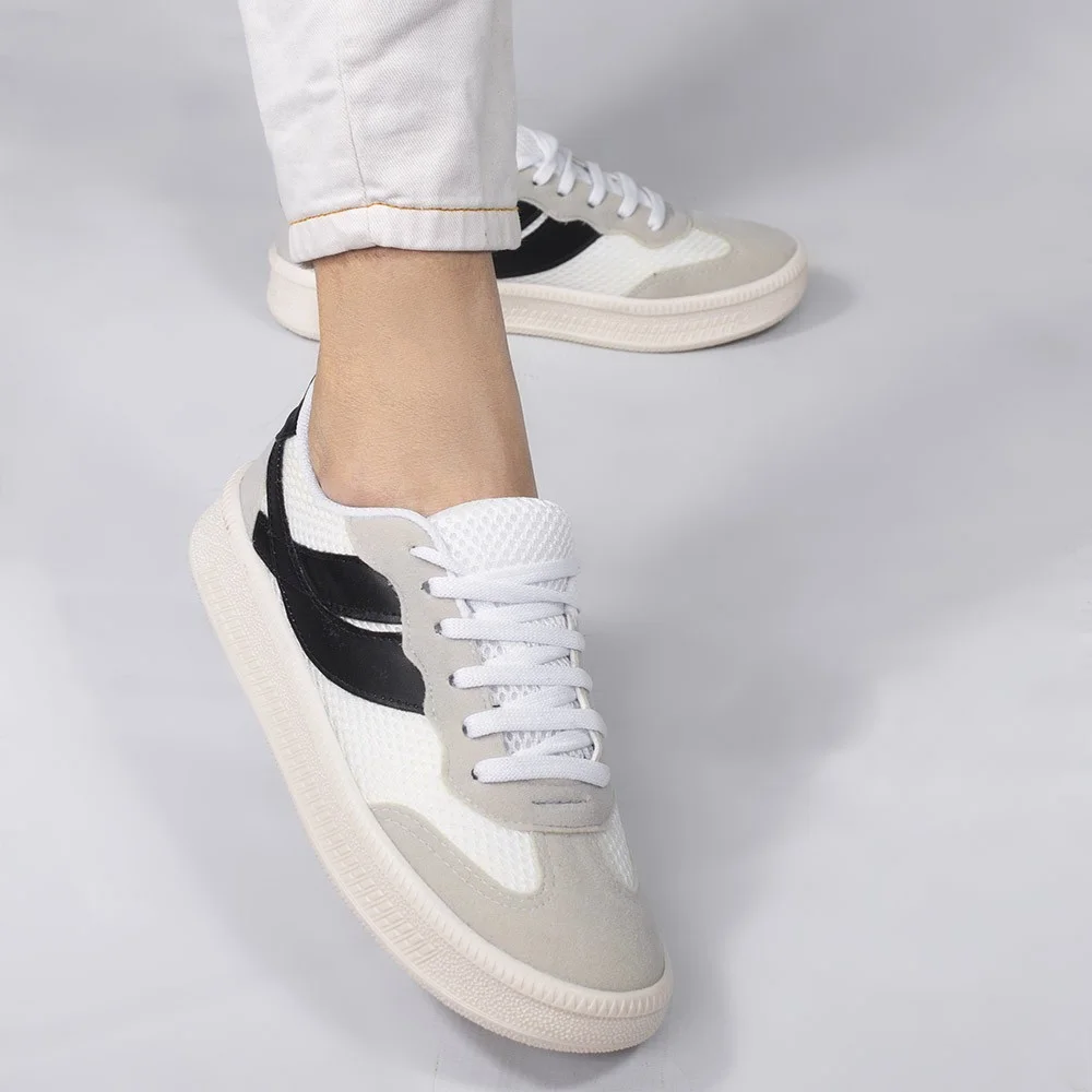 Tênis Casual Zatta Nylon Cadarço Karina Preto Branco/Preto 4