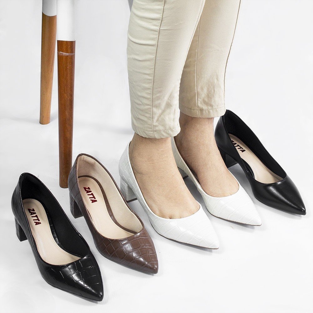 Scarpin Salto Bloco Baixo Leonor Preto Preto 6