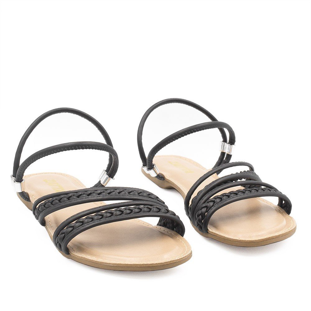 Sandália Zatta Rasteira Trançada Bella Preta Preto 9