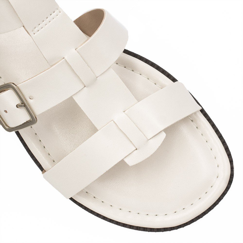 Sandália Rasteira Zatta Duas Fivelas Liah Off  White Off White 2