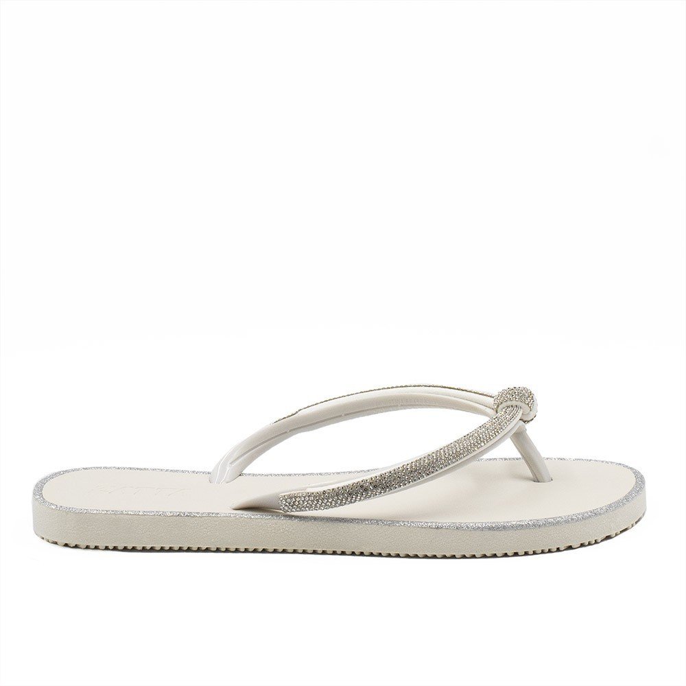 Chinelo Zatta Strass Dedo Micaela Off White