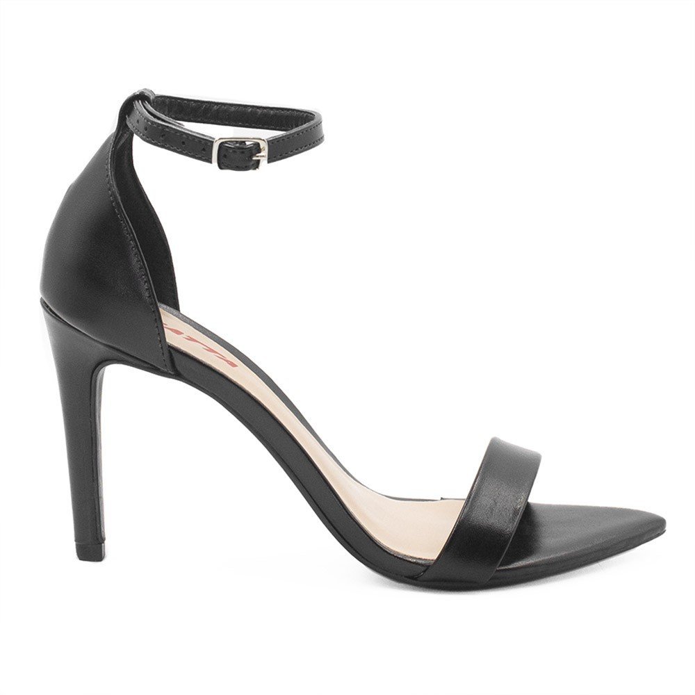 Sandália Zatta Salto Alto BicoFolha Sofia  Preto