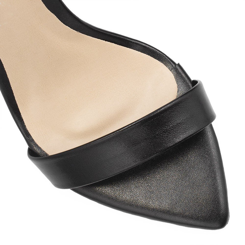 Sandália Zatta Salto Alto BicoFolha Sofia  Preto Preto 5