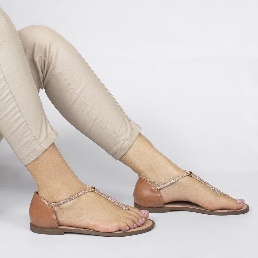 Sandália Rasteira Zatta Brilho Fechada Lady Nude Nude 2