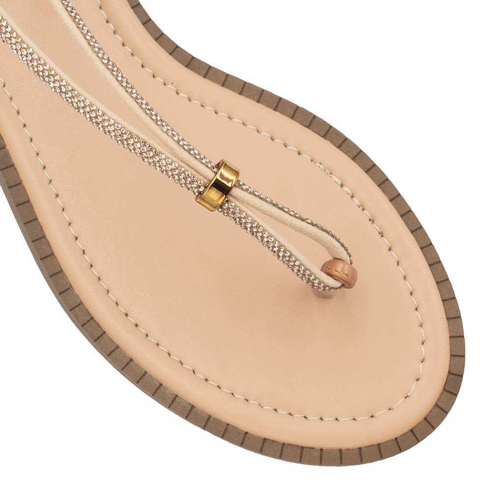 Sandália Rasteira Zatta Brilho Fechada Lady Nude Nude 4