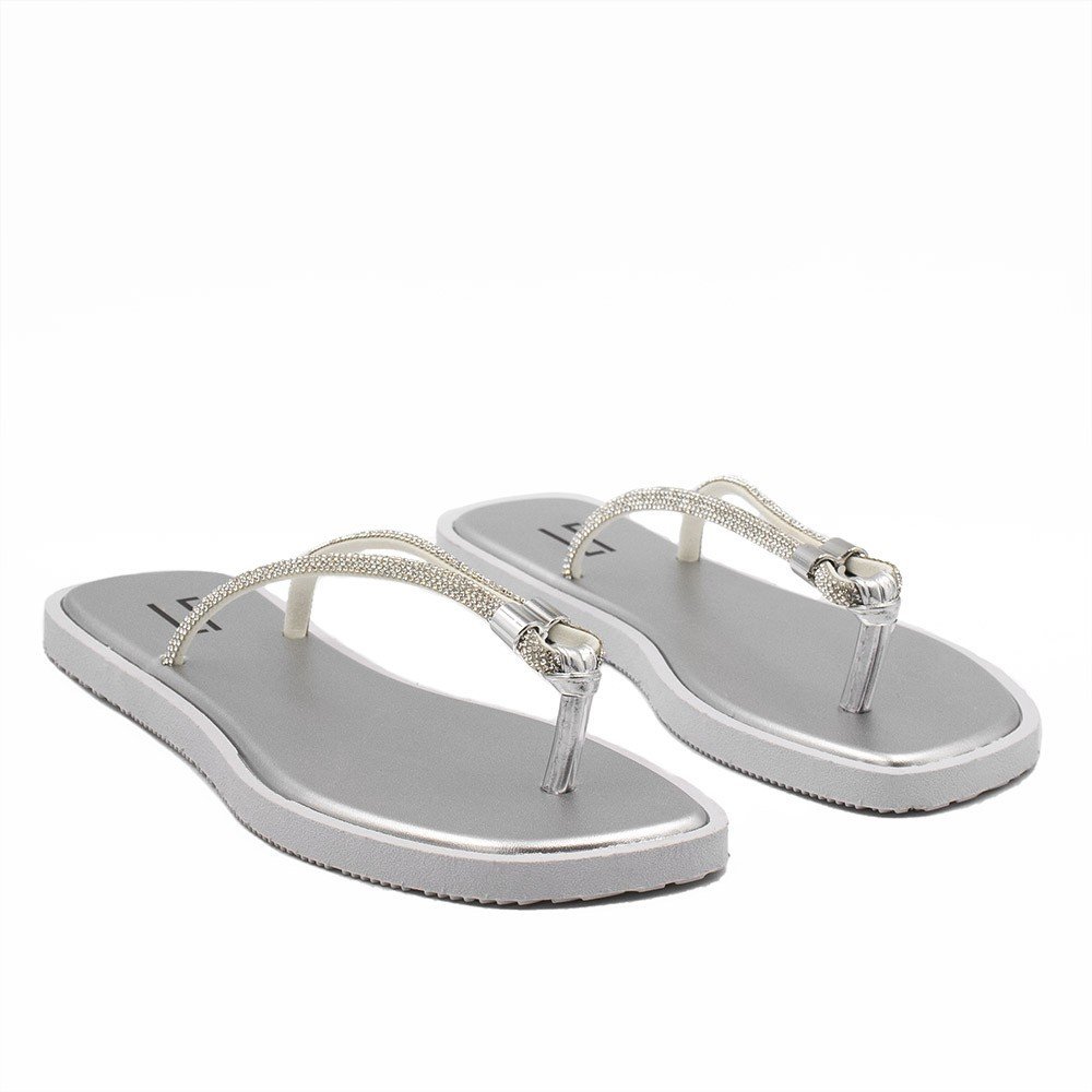 Chinelo de Dedo Zatta Brilho Dandara Prata Prata 3