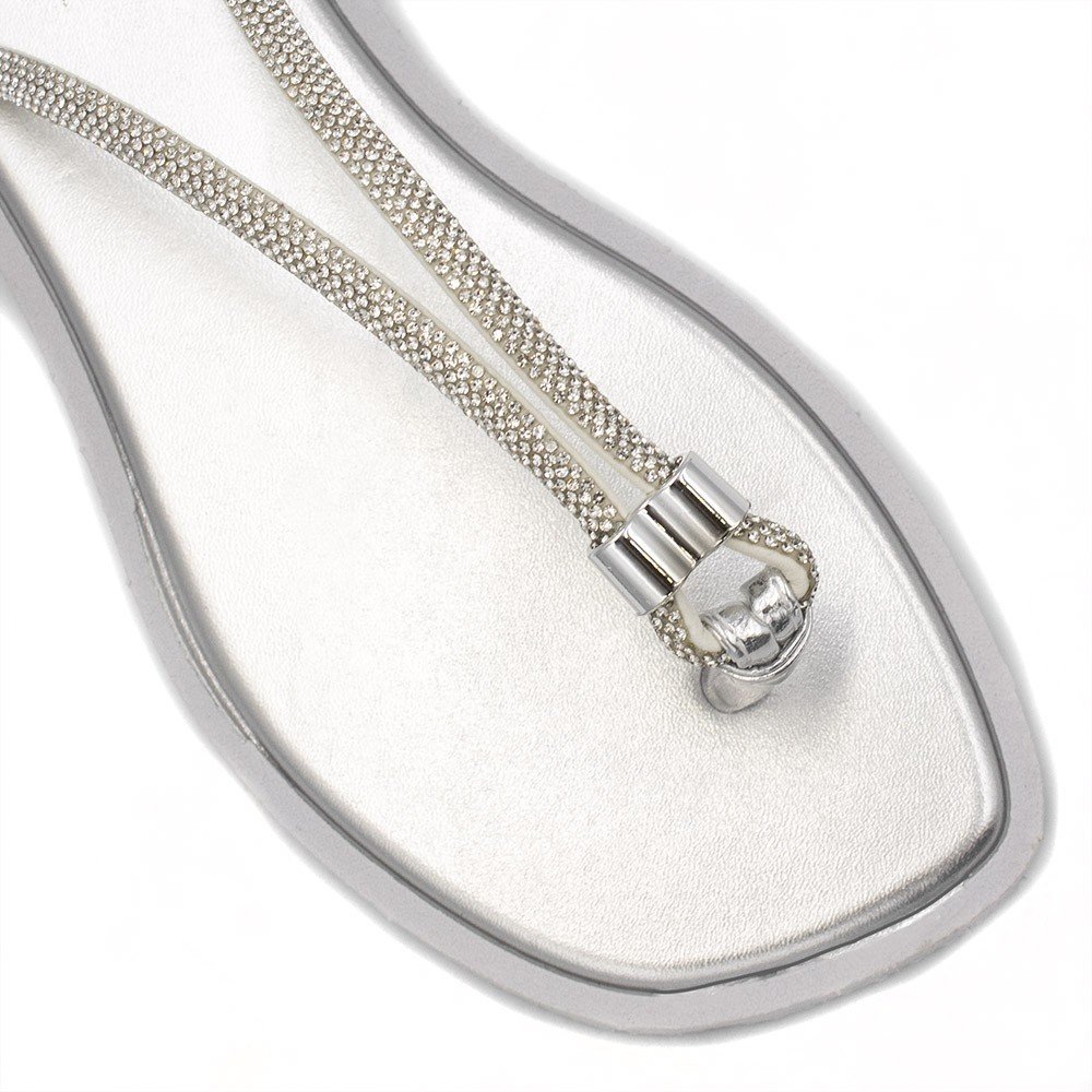 Chinelo de Dedo Zatta Brilho Dandara Prata Prata 4