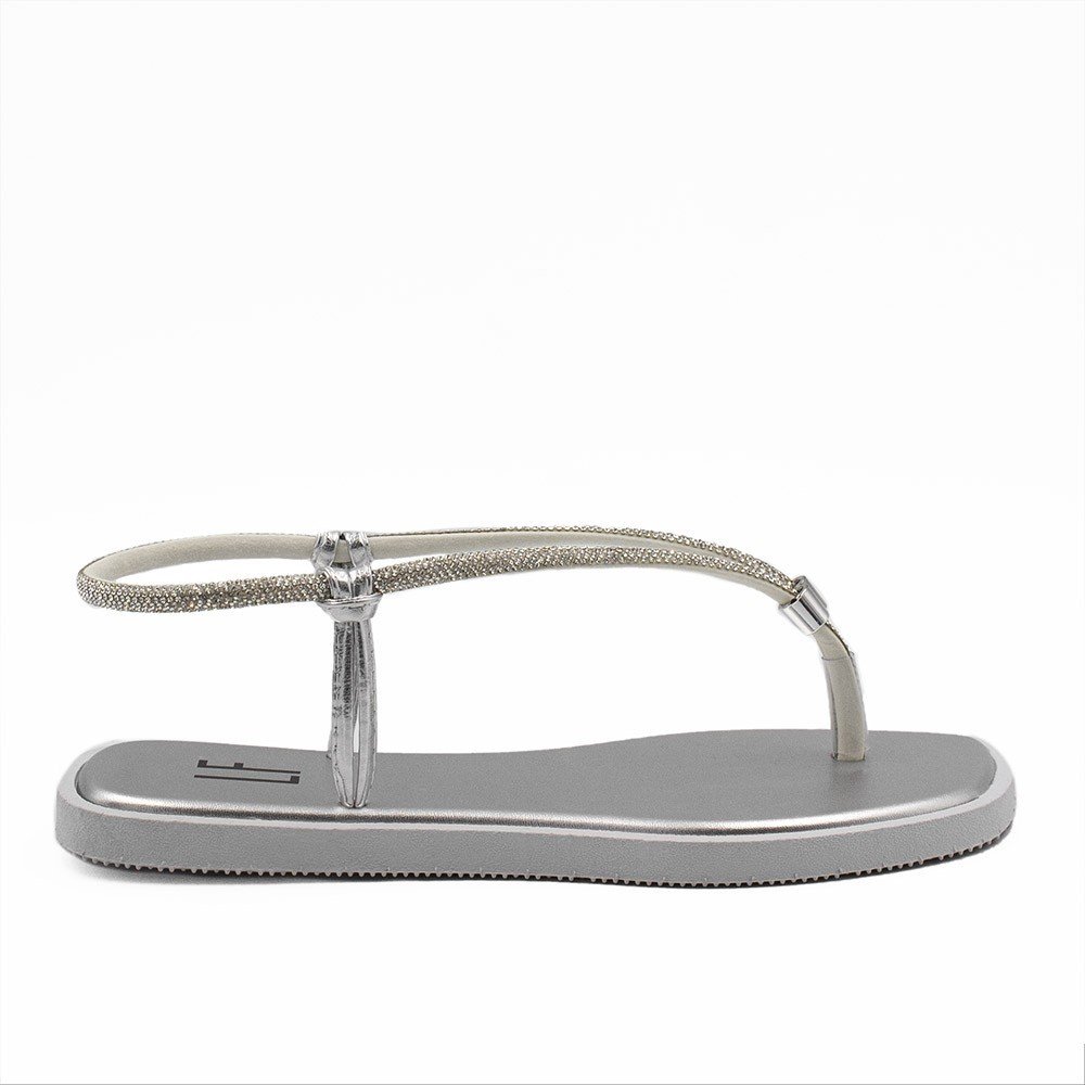 Sandália Rasteira Zatta Ajuste Brilho Débora Prata
