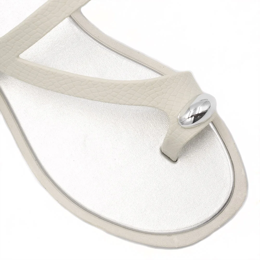 Rasteira Zatta Metal Dedo Debby Off White Branco 5