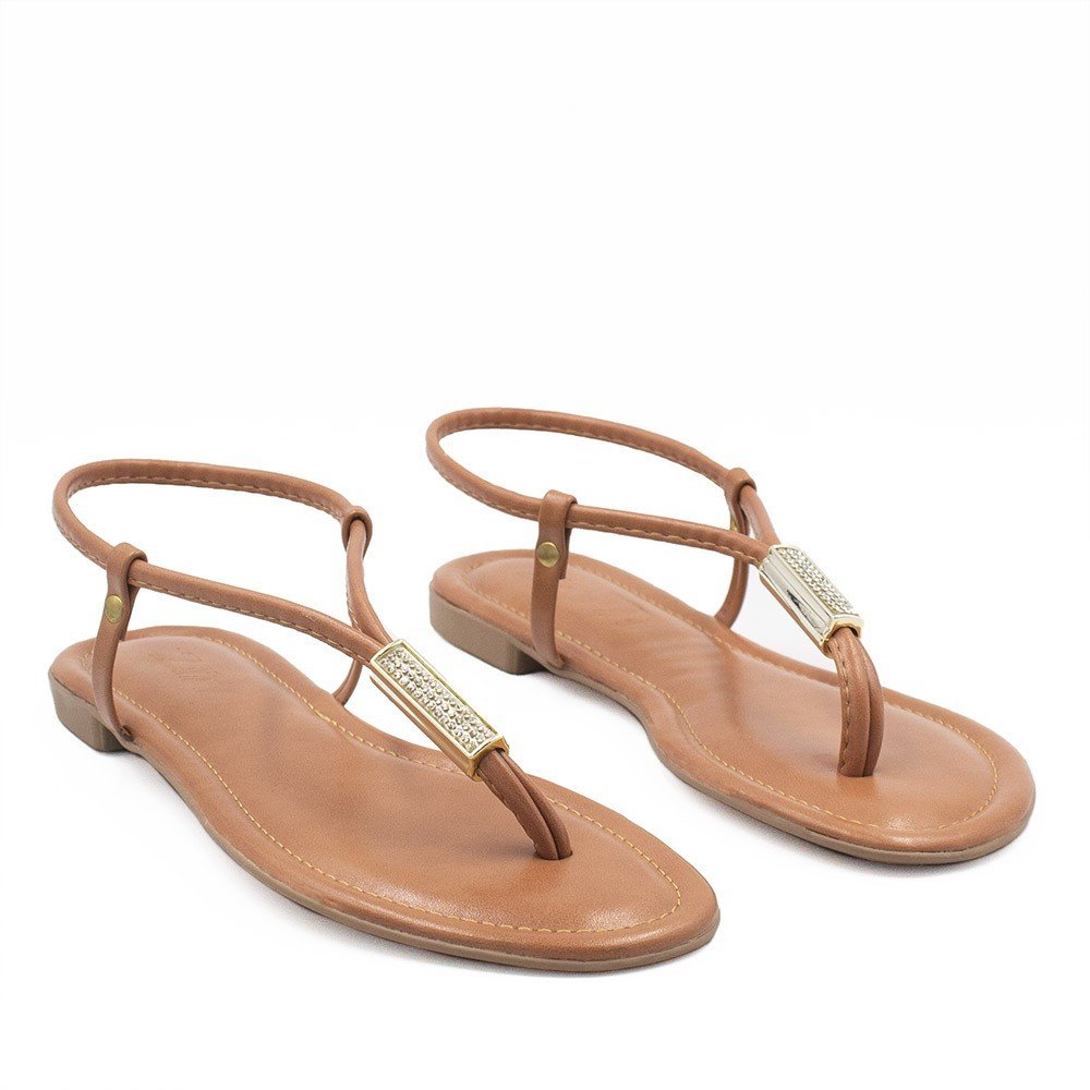 Sandália Rasteira Zatta Ajustável Brilho Cibele Nude Nude 3