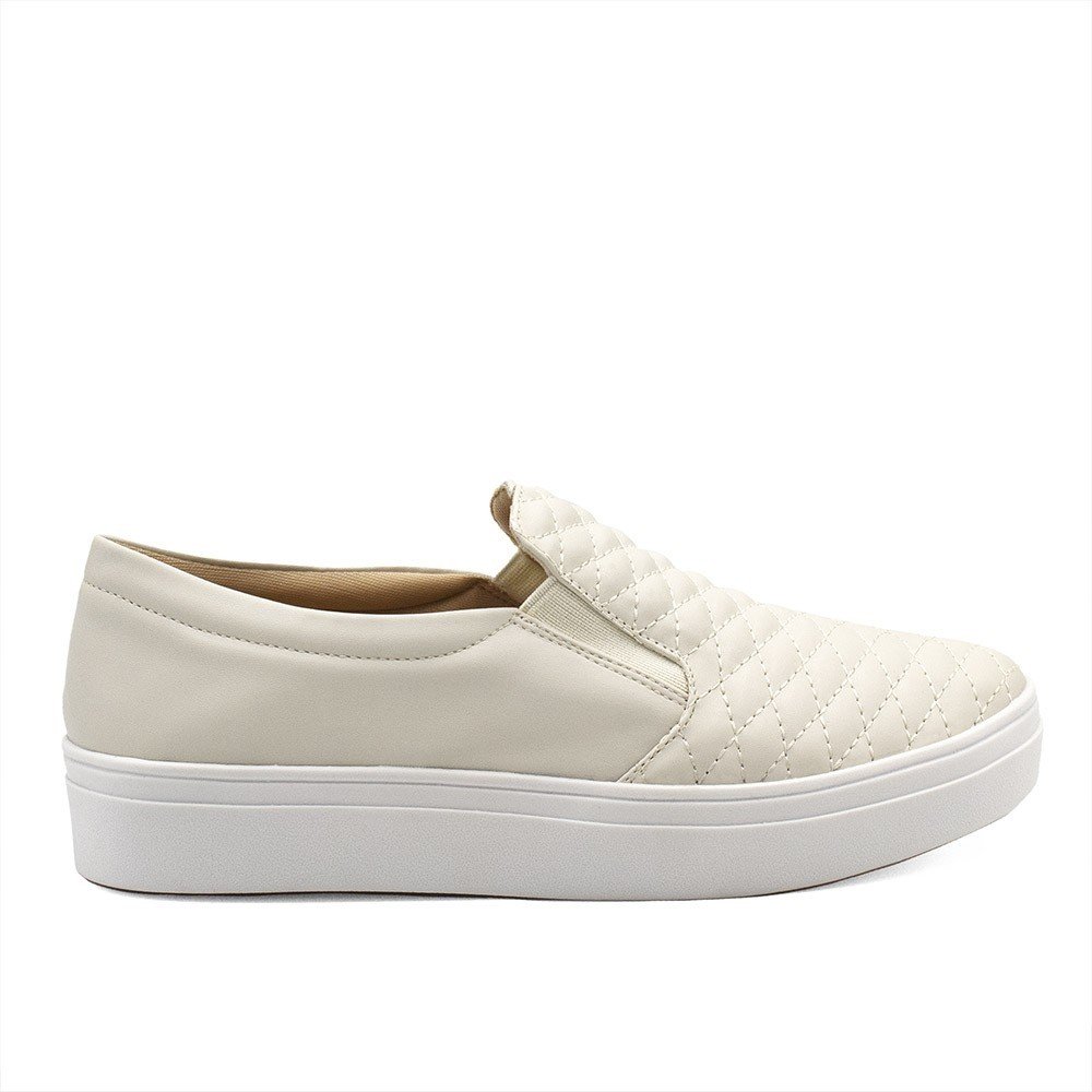 Tênis Slip-on  Zatta  Matelassê  Paula Off White