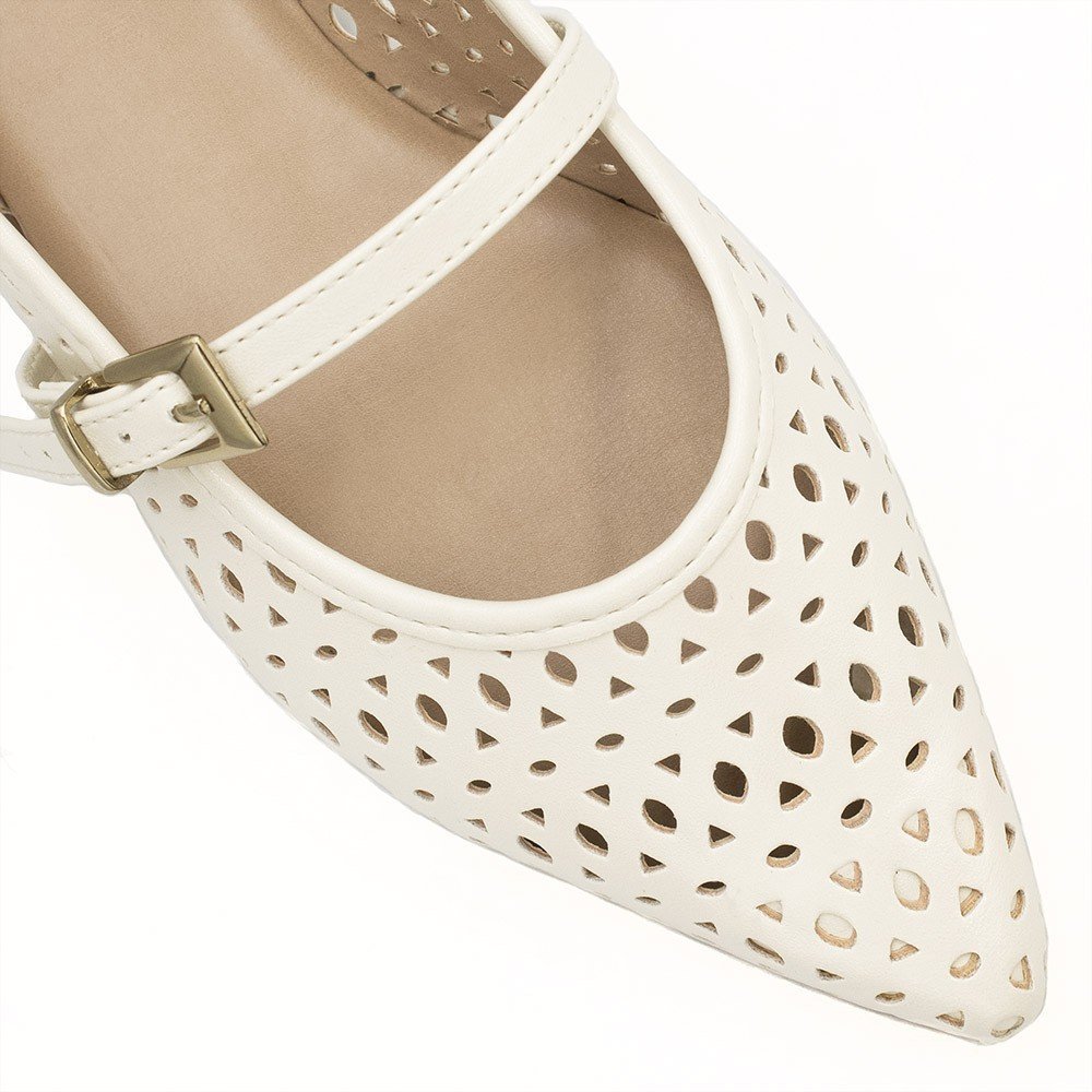 Sapatilha Zatta Bico Fino Cecilia Off White Branco 8
