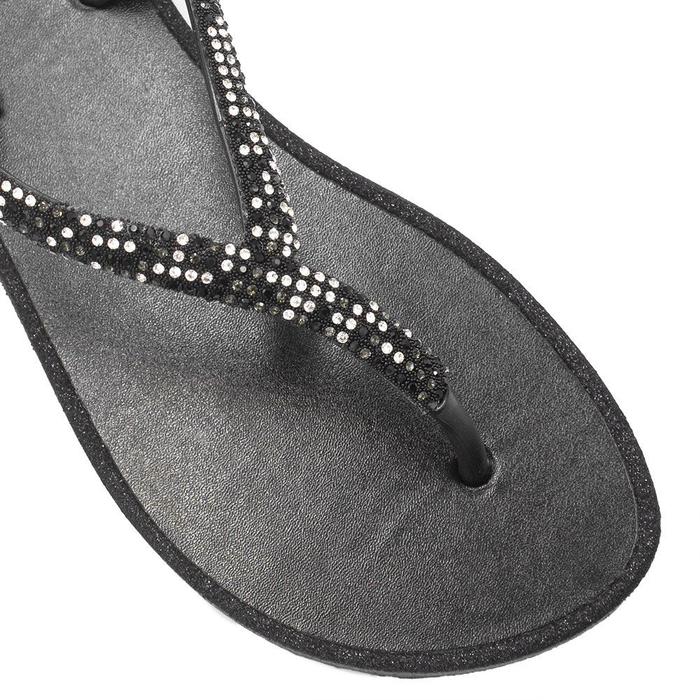 Rasteira Zatta Strass Fechada Martina Preta Preto 5