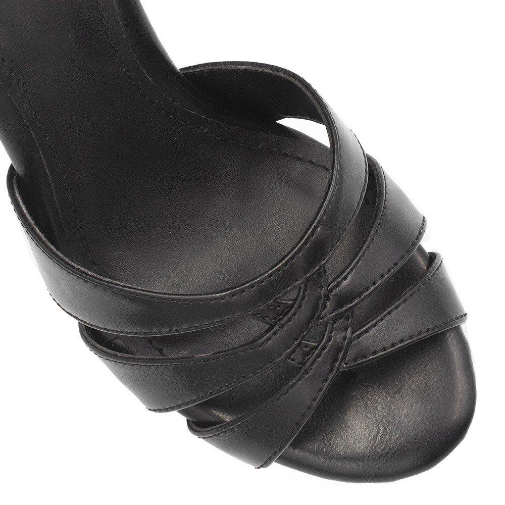 Sandália Zatta Salto Alto Metalizada Juliete Preto Preto 5