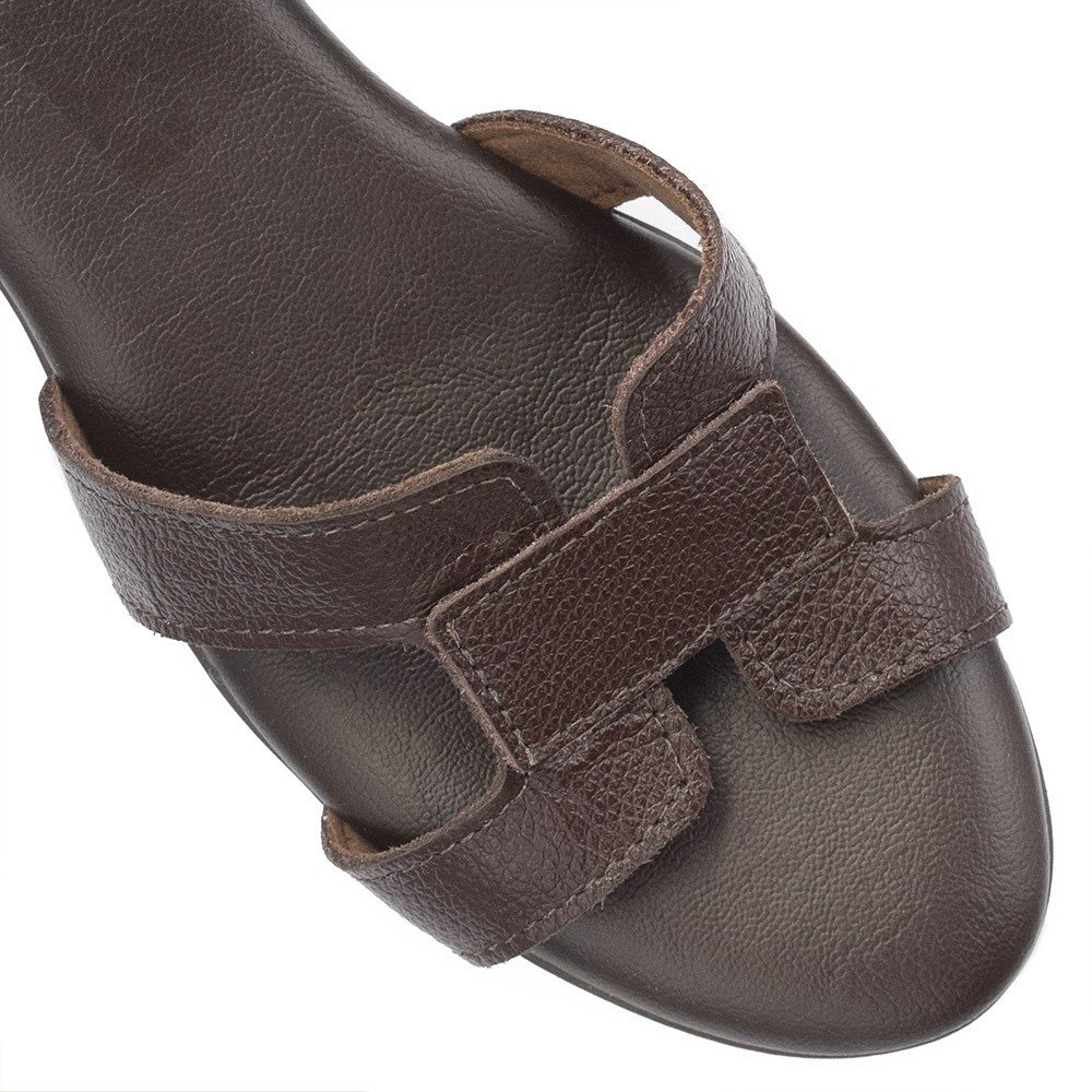 Sandália Zatta  H Salto Bloco em Couro Lorena Marrom Marrom 5