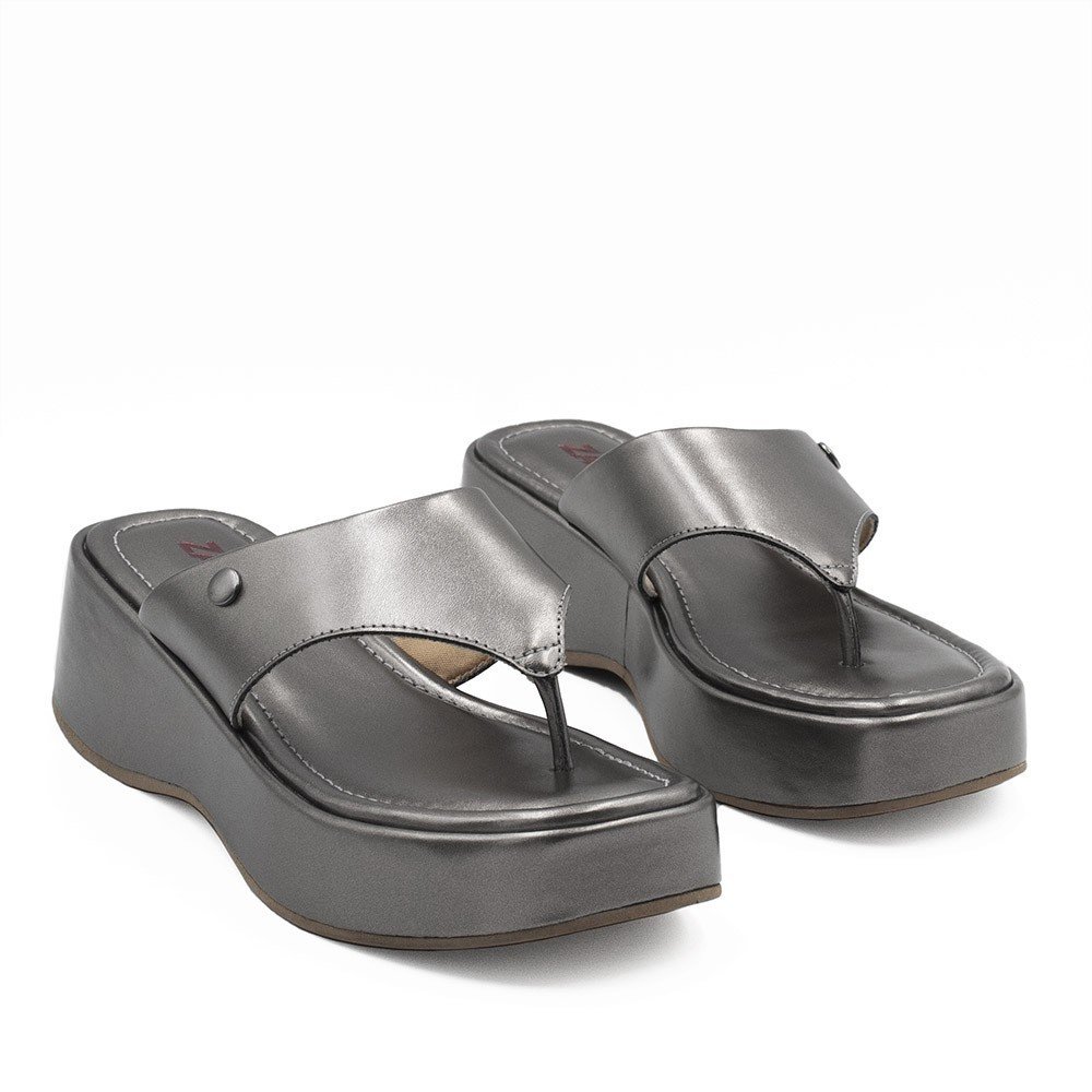 Tamanco De Dedo Zatta Flatform Tamires Prata 8