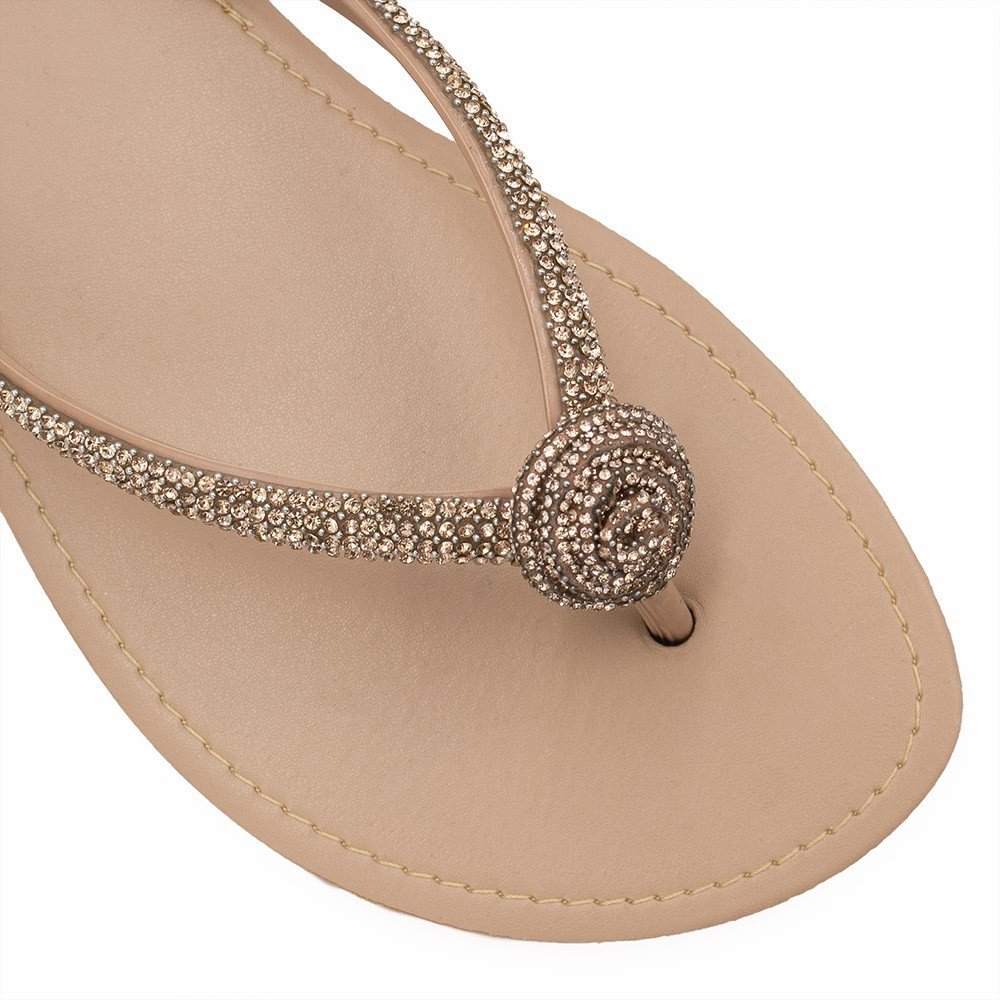 Chinelo Zatta  Dedo Brilho Strass Nancy Nude Bege 5