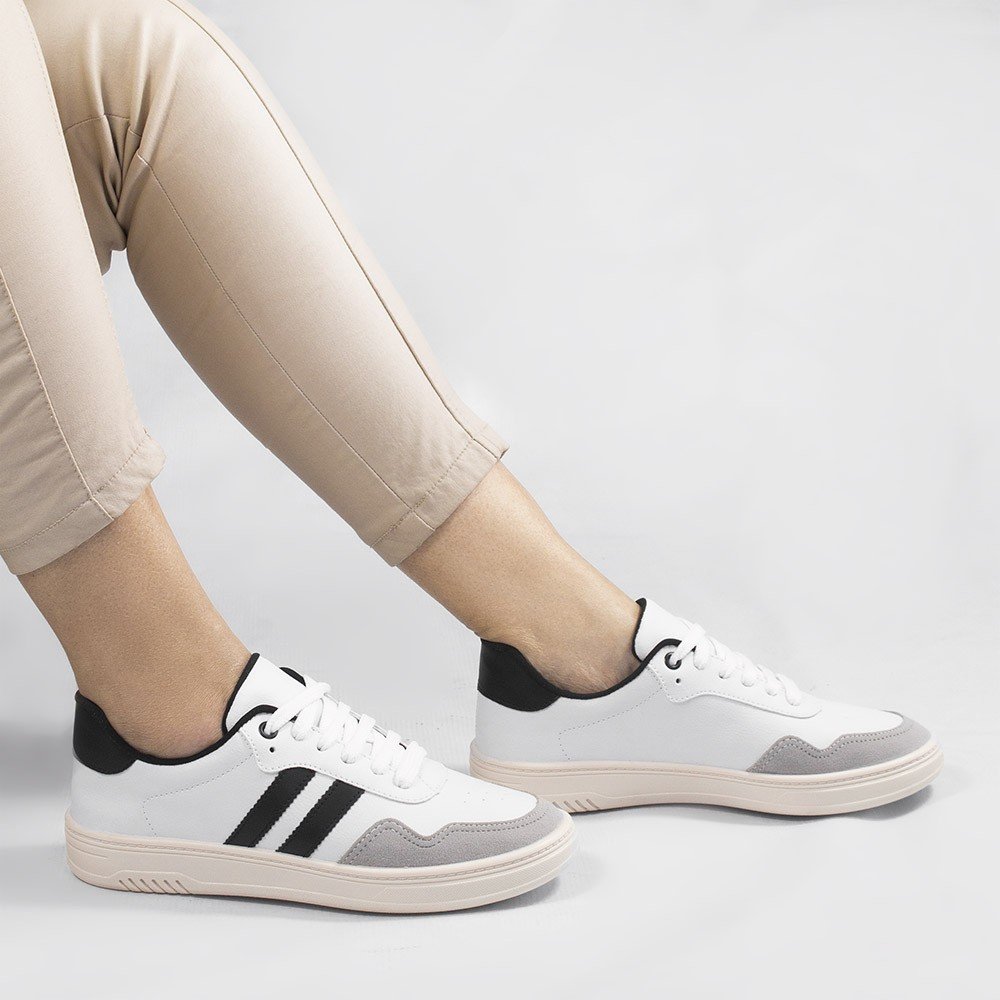 Tenis Zatta Duas Listras Jaqueline Bicolor Branco 2