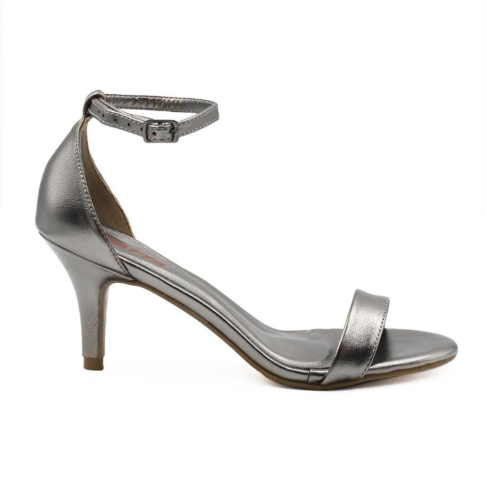 Sandália Zatta Básica Salto Médio Fino Larissa Prata Velho Prata 4