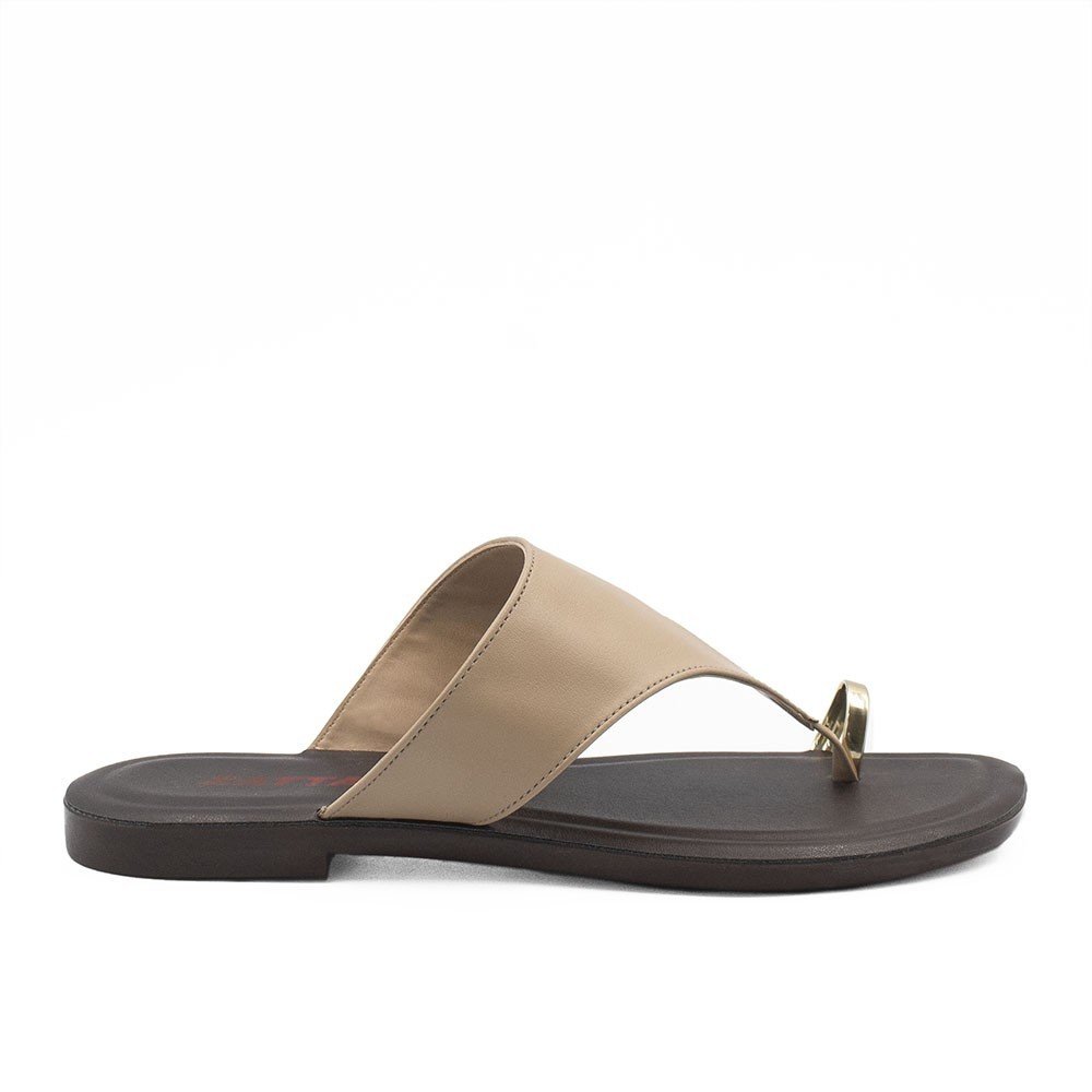 Rasteira de Dedo Metal Zatta Alaide  Taupe