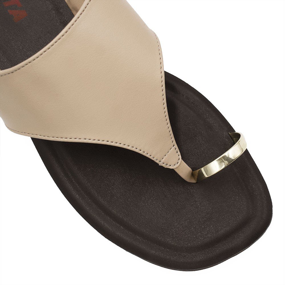 Rasteira de Dedo Metal Zatta Alaide  Taupe Nude 5