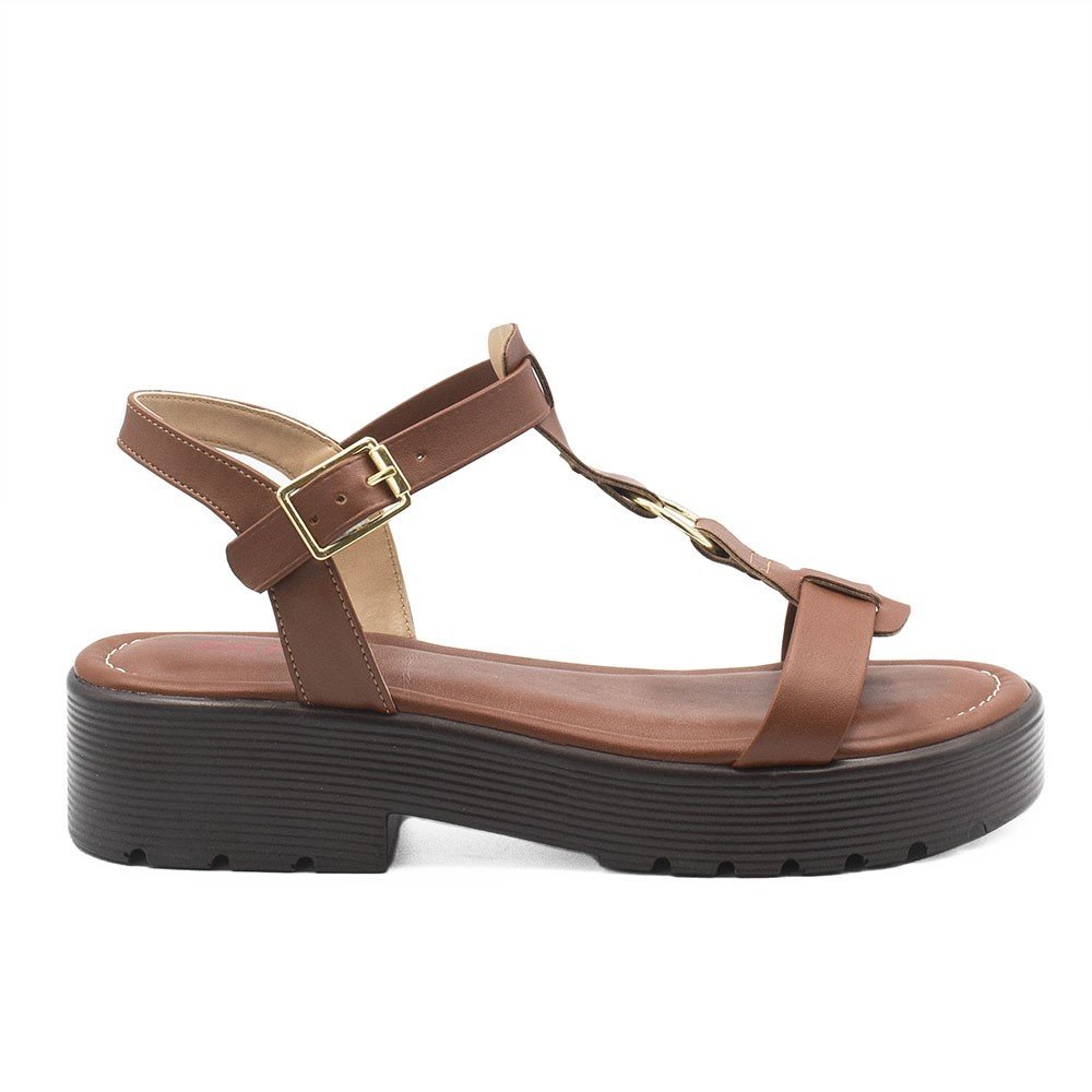 Sandália Zatta Tratorada Argola Rute Caramelo