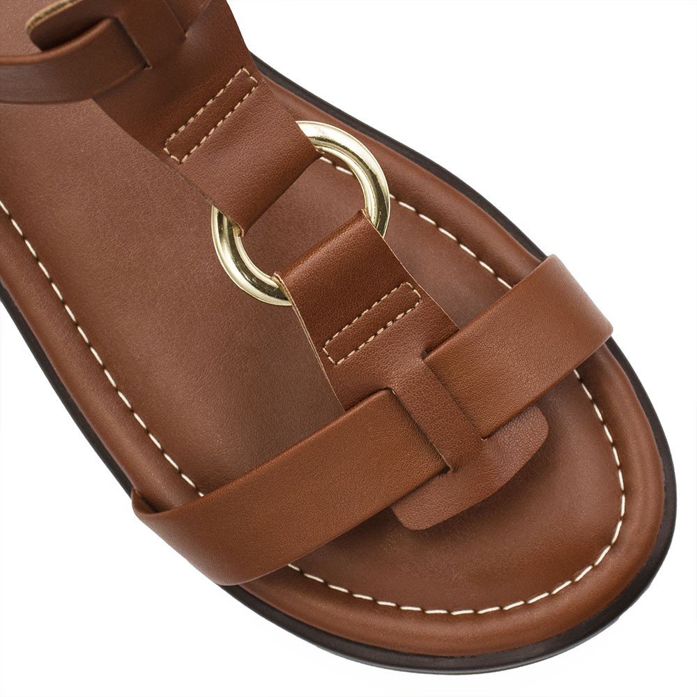 Sandália Zatta Tratorada Argola Rute Caramelo Marrom 4