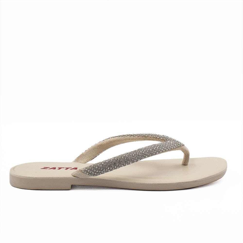 Chinelo  Zatta  de Dedo Brilho Rebeca Off White