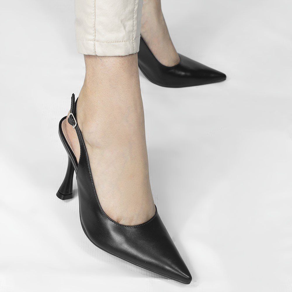 Scarpin Zatta Slingback Salto Taça Helena Preto