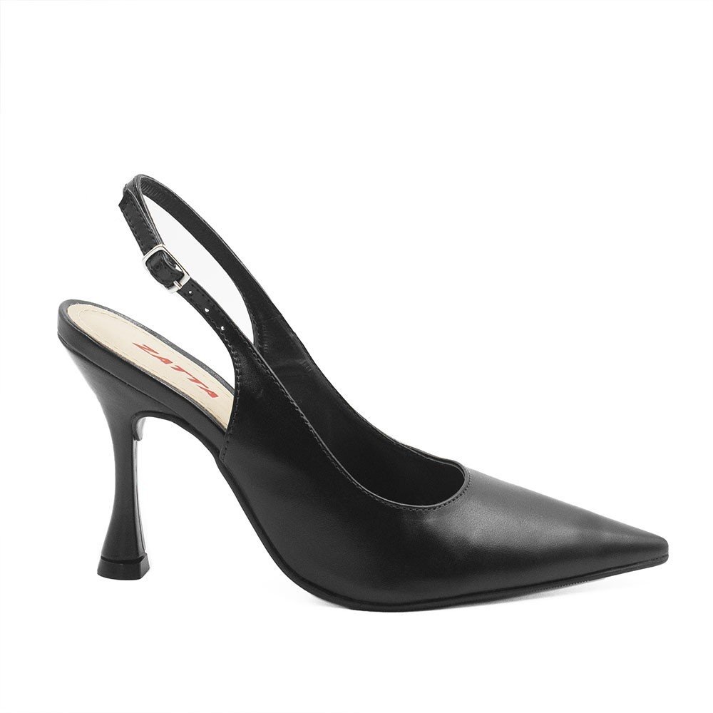 Scarpin Zatta Slingback Salto Taça Helena Preto Preto 2