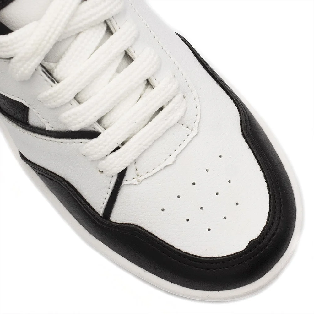 Tênis Zatta Casual Cadarço Janaína Preto Preto/Branco 4