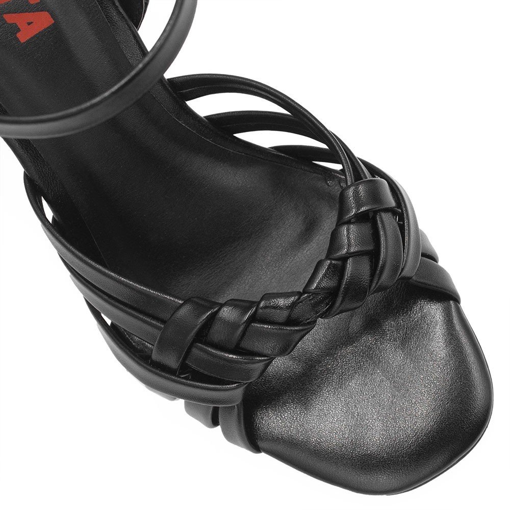 Sandália Zatta Tresse Salto Bloco Lúcia Preto Preto 5