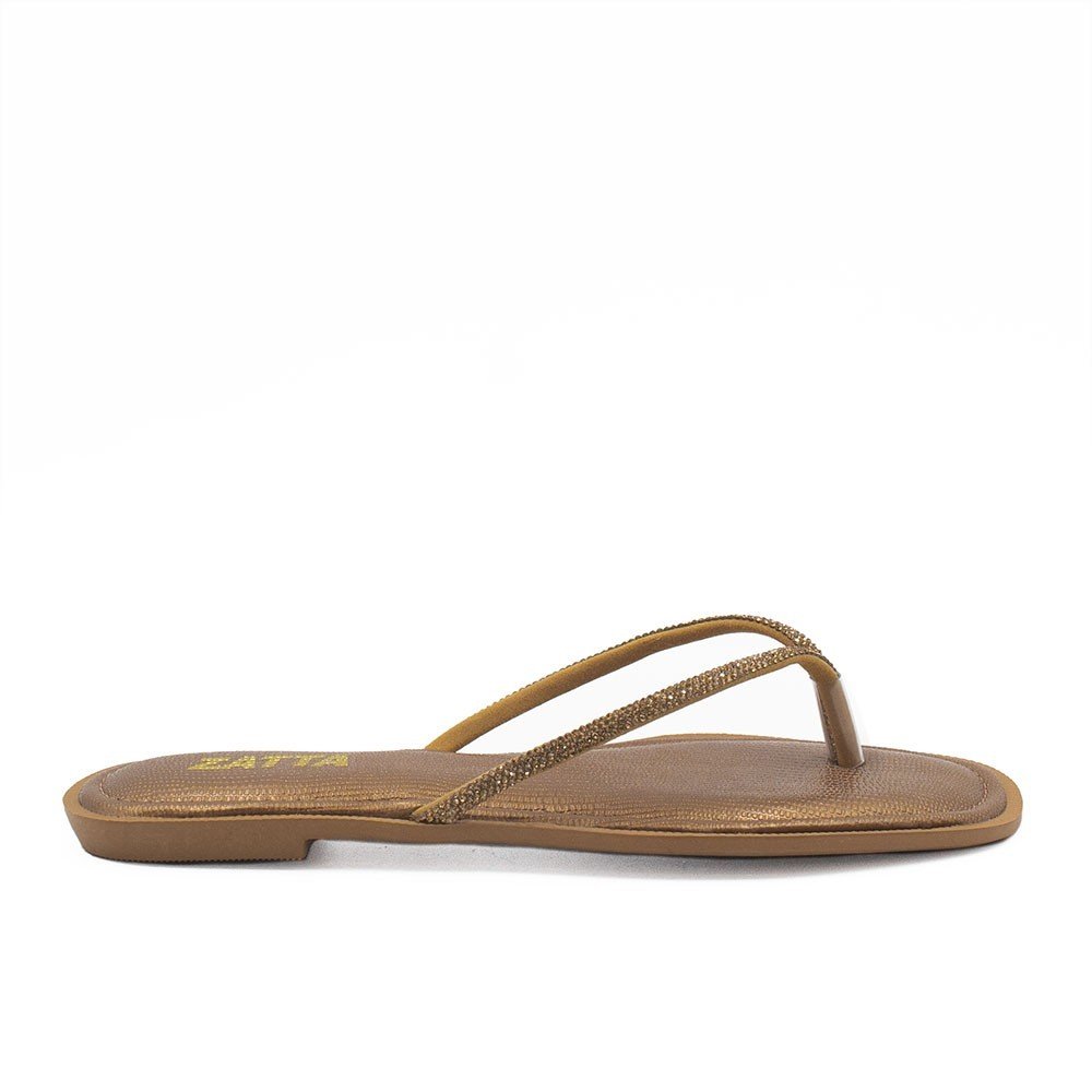 Chinelo de Dedo Zatta Strass Lumena Cobre
