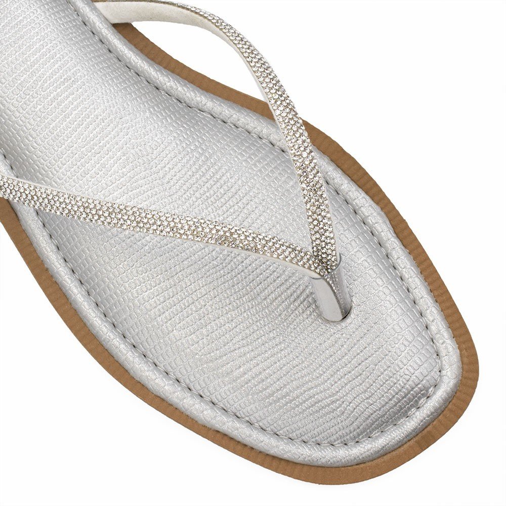 Chinelo de Dedo Zatta Strass Lumena Prata Prata 5