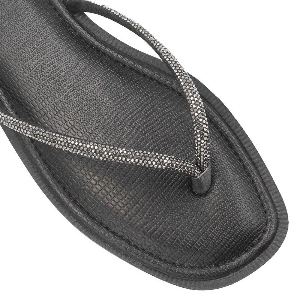 Chinelo de Dedo Zatta Strass Lumena Preto Preto 5
