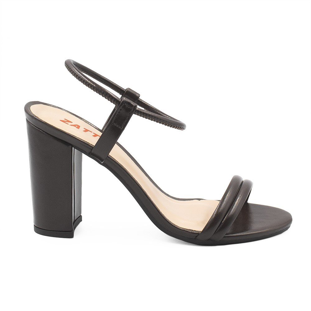 Sandália Zatta Salto Bloco  Tubinho Greice Marrom