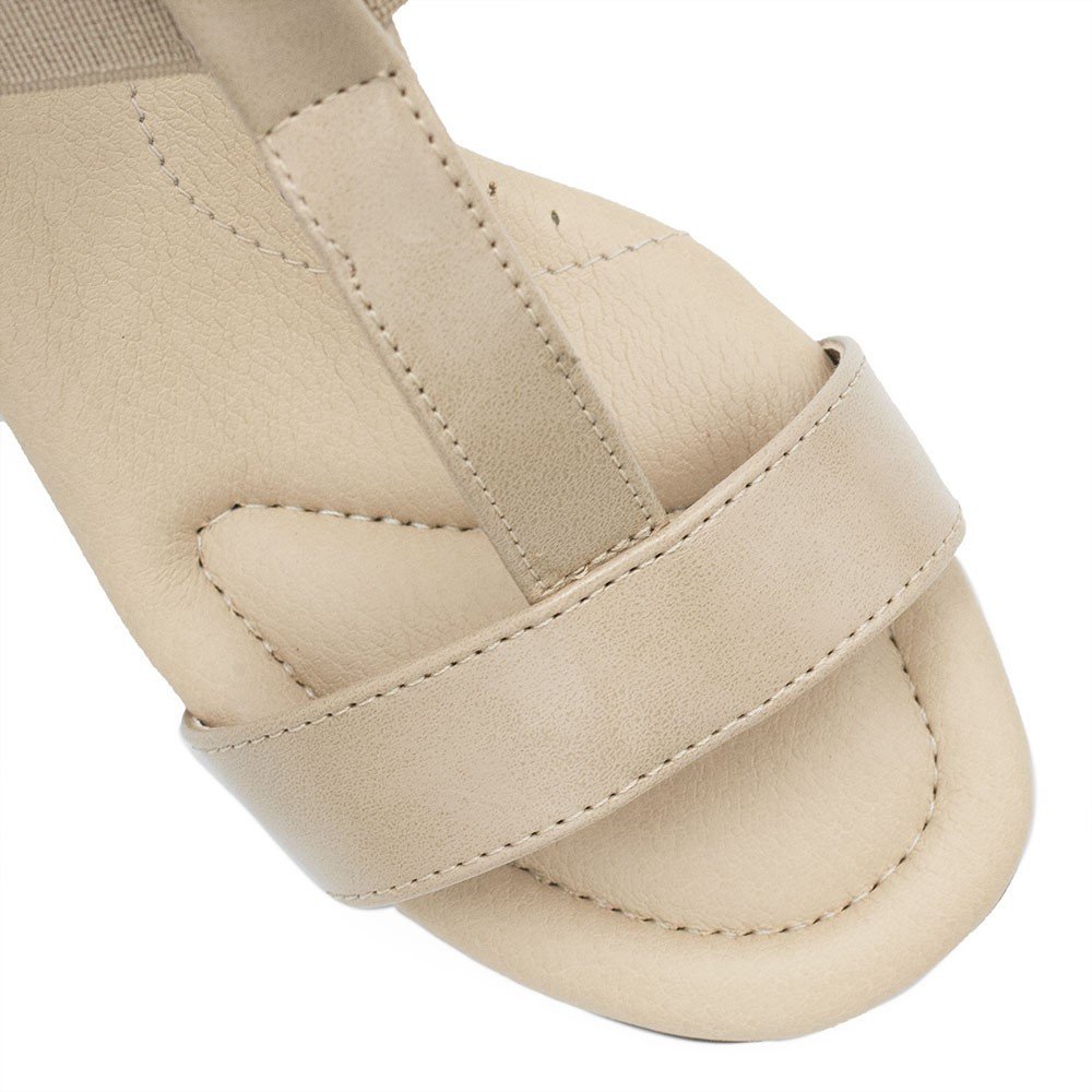 Sandália Zatta Elástico Salto Bloco Mayara Palha Nude 5