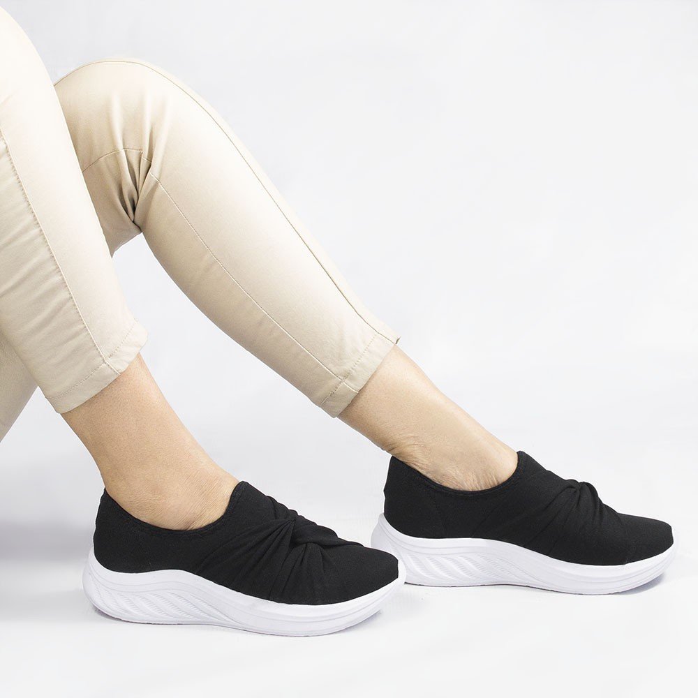 Tênis Zatta em Malha Elástica Kalime Preto Preto 3