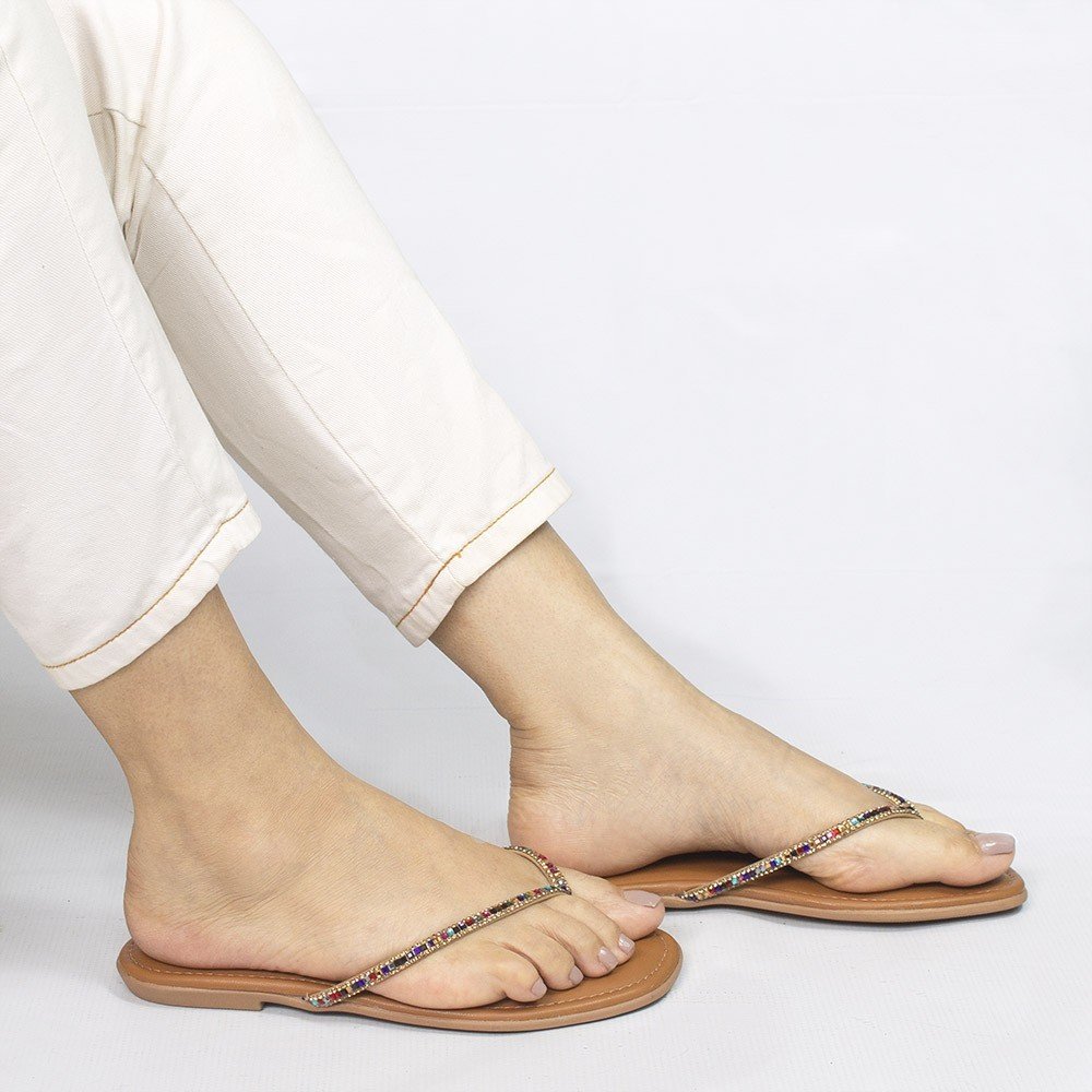 Rasteira  Zatta Brilho Tiane Caramelo Caramelo 2