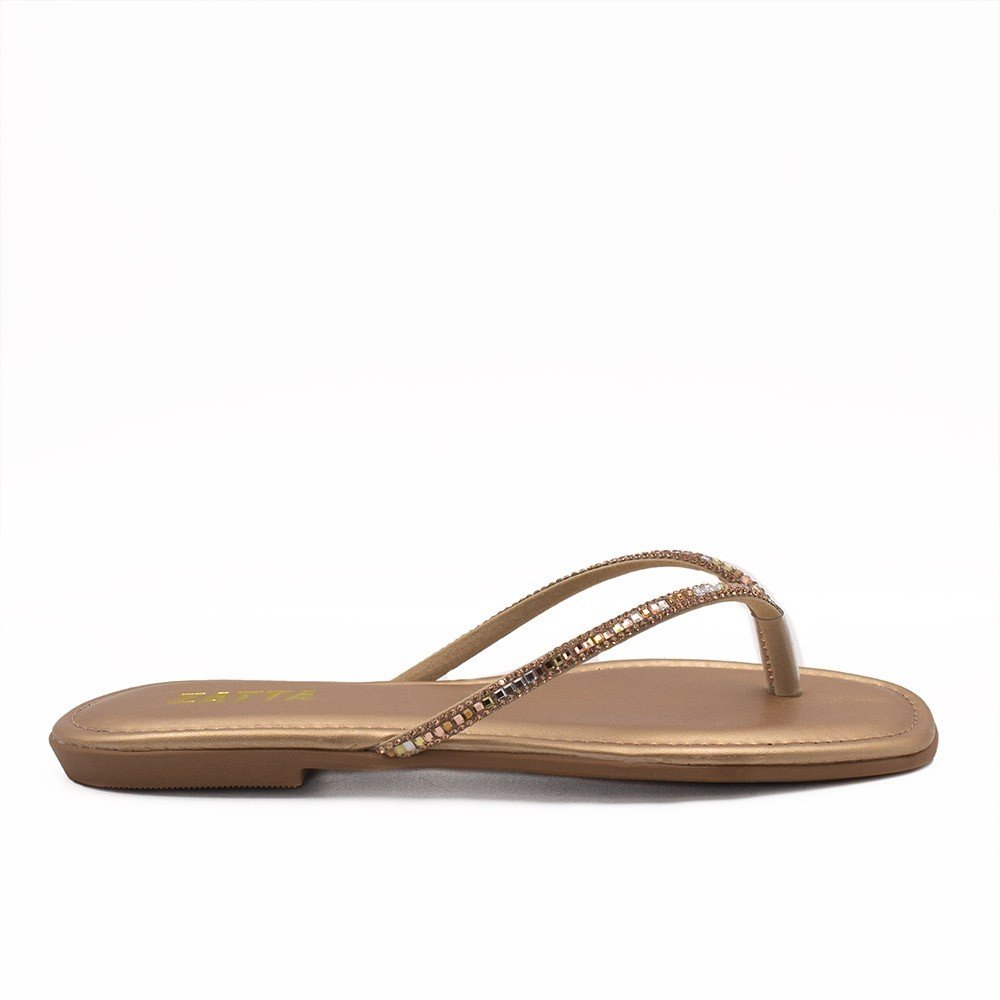 Rasteira  Zatta Brilho Tiane Cobre