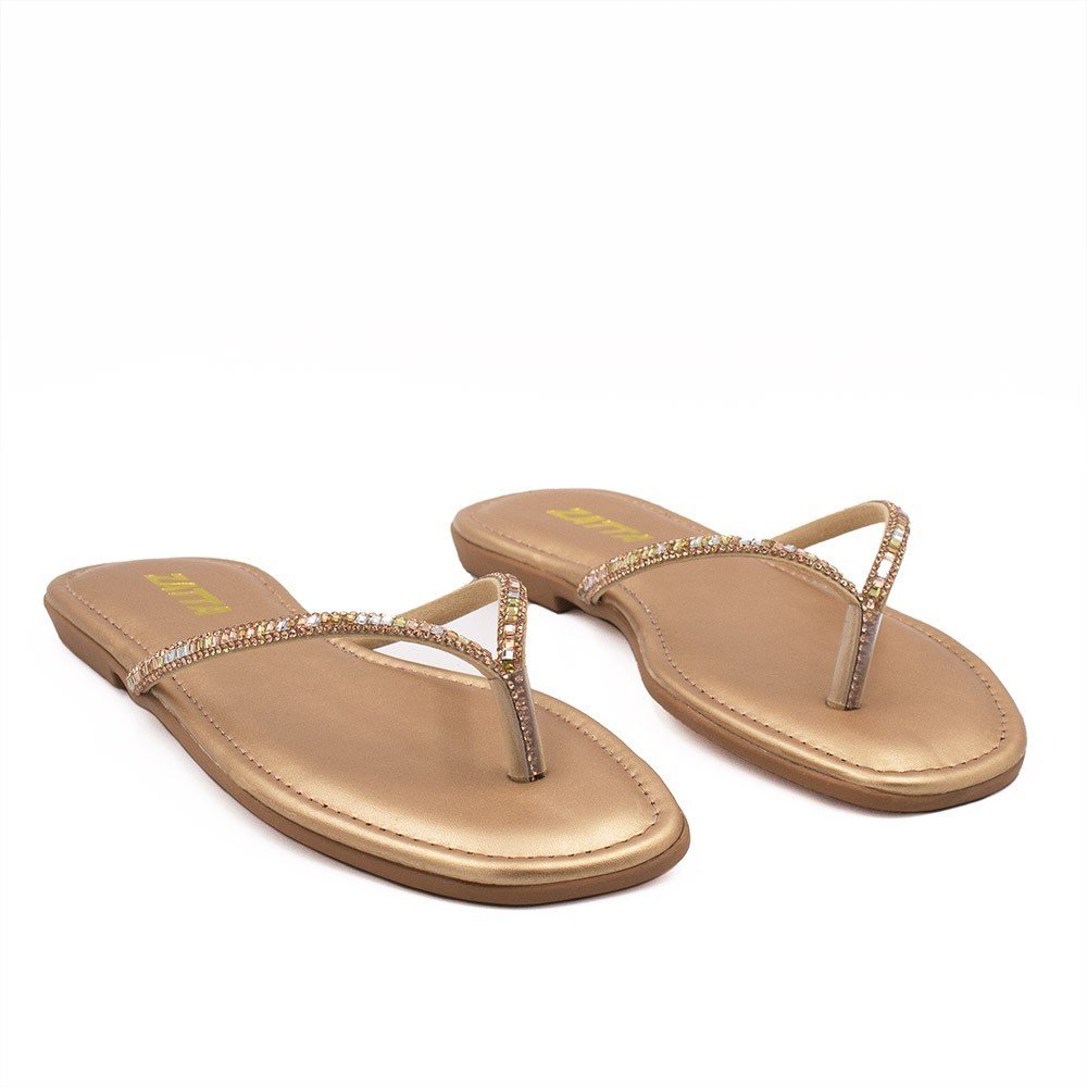 Rasteira  Zatta Brilho Tiane Cobre Cobre 3