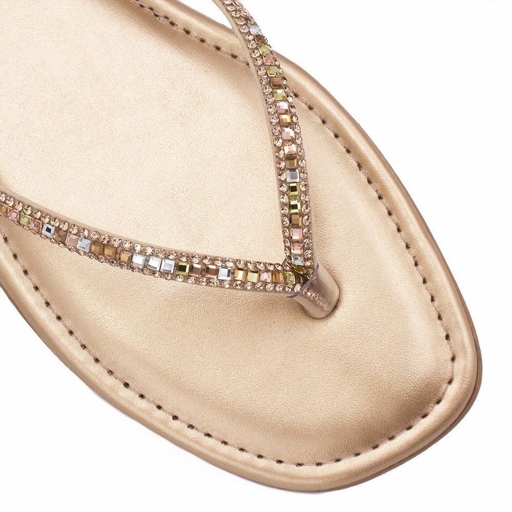 Rasteira  Zatta Brilho Tiane Cobre Cobre 5