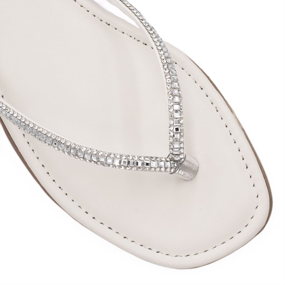 Rasteira  Zatta Brilho Tiane Off White Off White 3