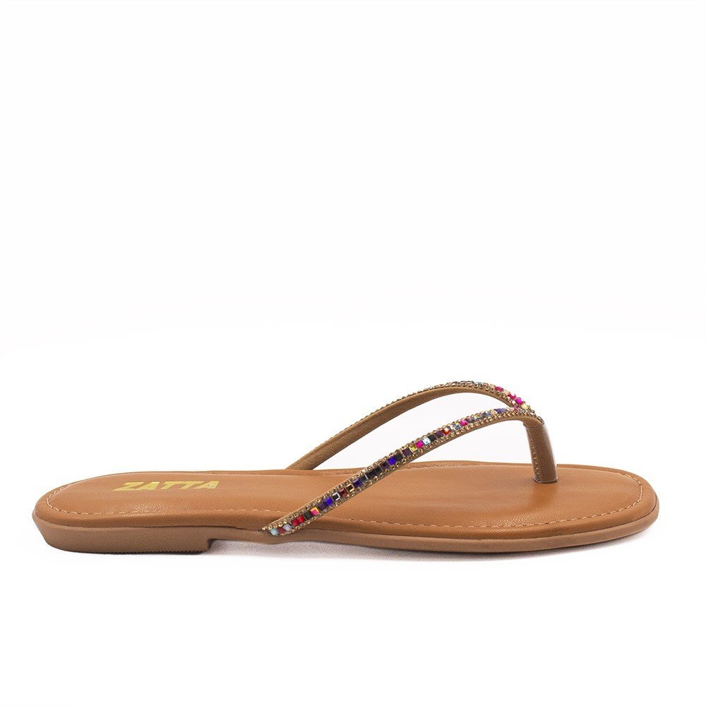 Rasteira  Zatta Brilho Tiane Multicolor