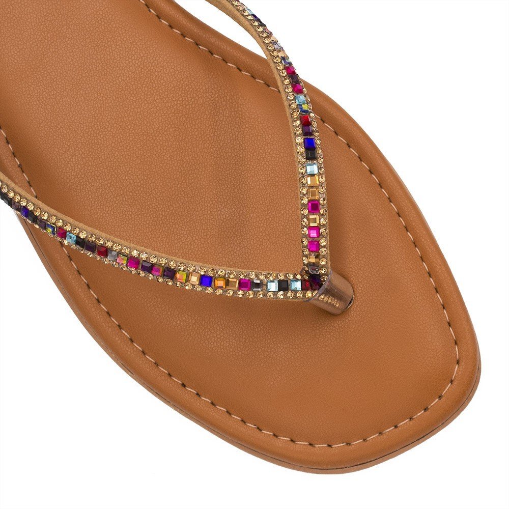 Rasteira  Zatta Brilho Tiane Multicolor Marrom 3