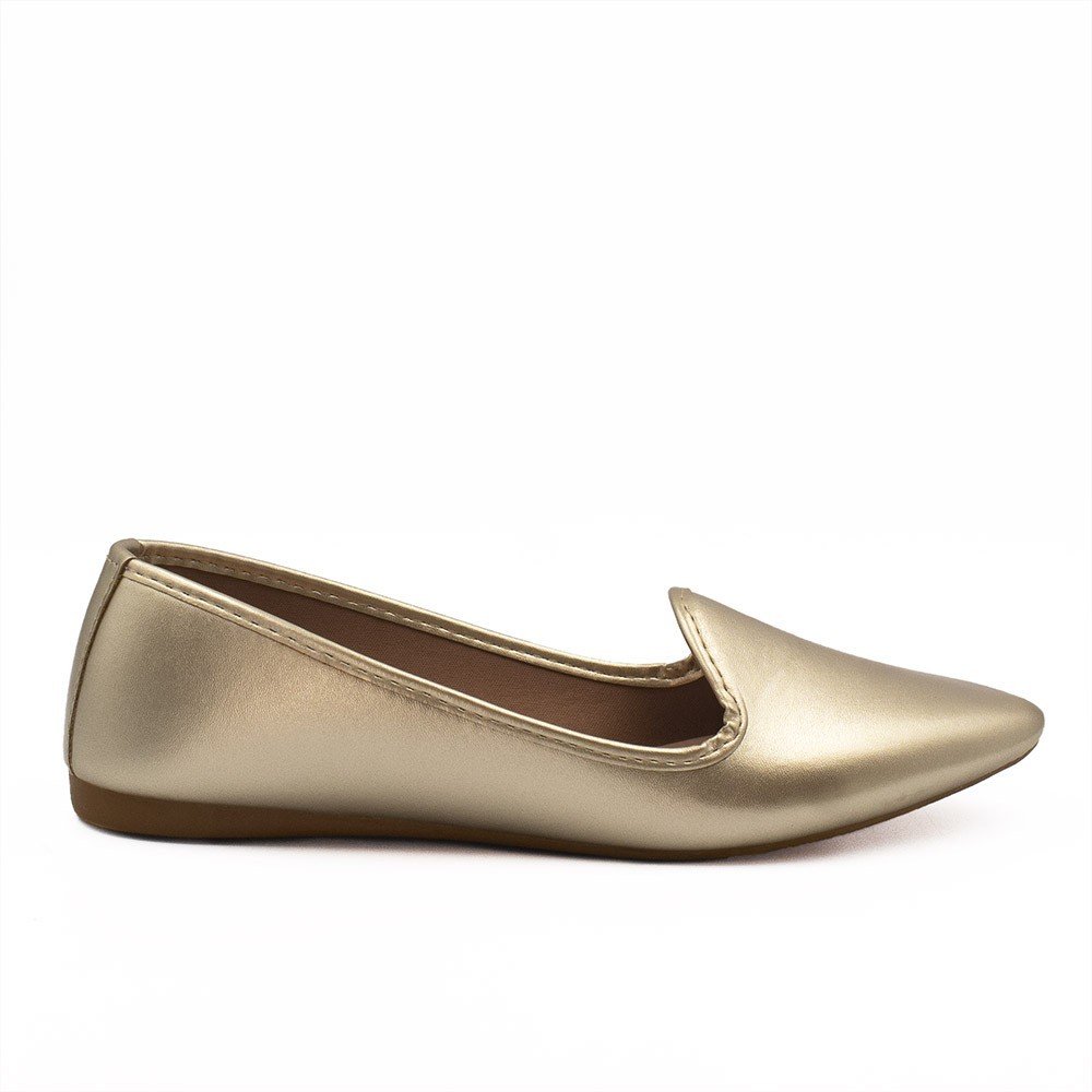 Sapato Mocassim Zatta Liso Ariadna Dourada