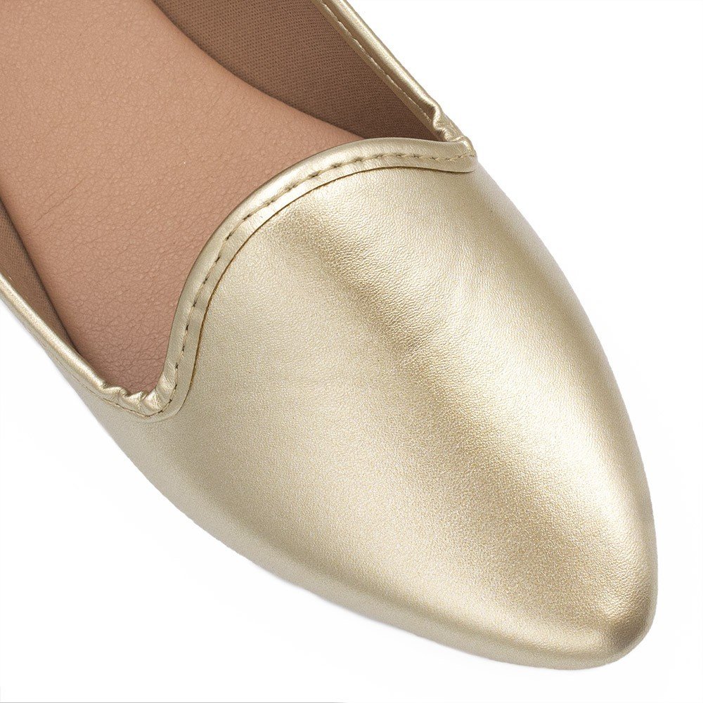 Sapato Mocassim Zatta Liso Ariadna Dourada Dourado 3